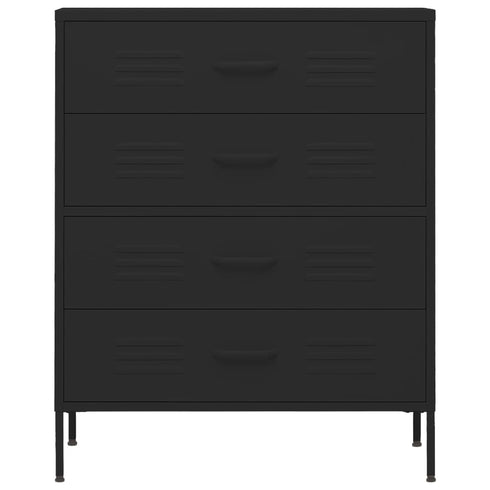 Lady Jillian -  Chest of Drawers Black 80x35x101,5 cm Steel